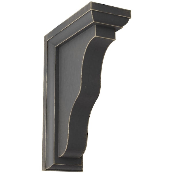Ekena Millwork 2 1/4"W x 5"D x 7"H Hamilton Traditional Wood Vintage Decor Bracket, Black BKTWD02X05X07HABL - main
